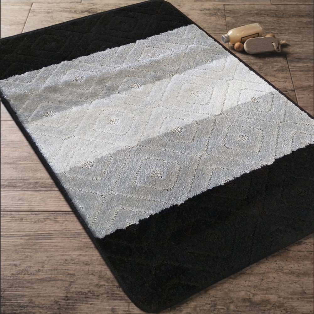 Komplet Dywaników Łazienkowych Montana 03 czarny Pod WC Antypoślizgowy