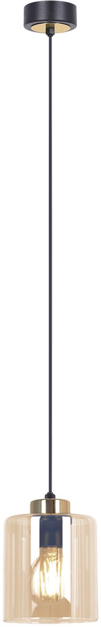 Darmowa Dostawa - Lampa wisząca 1x15 W czarna-złota-bursztynowa Kaja Aurelia K5520