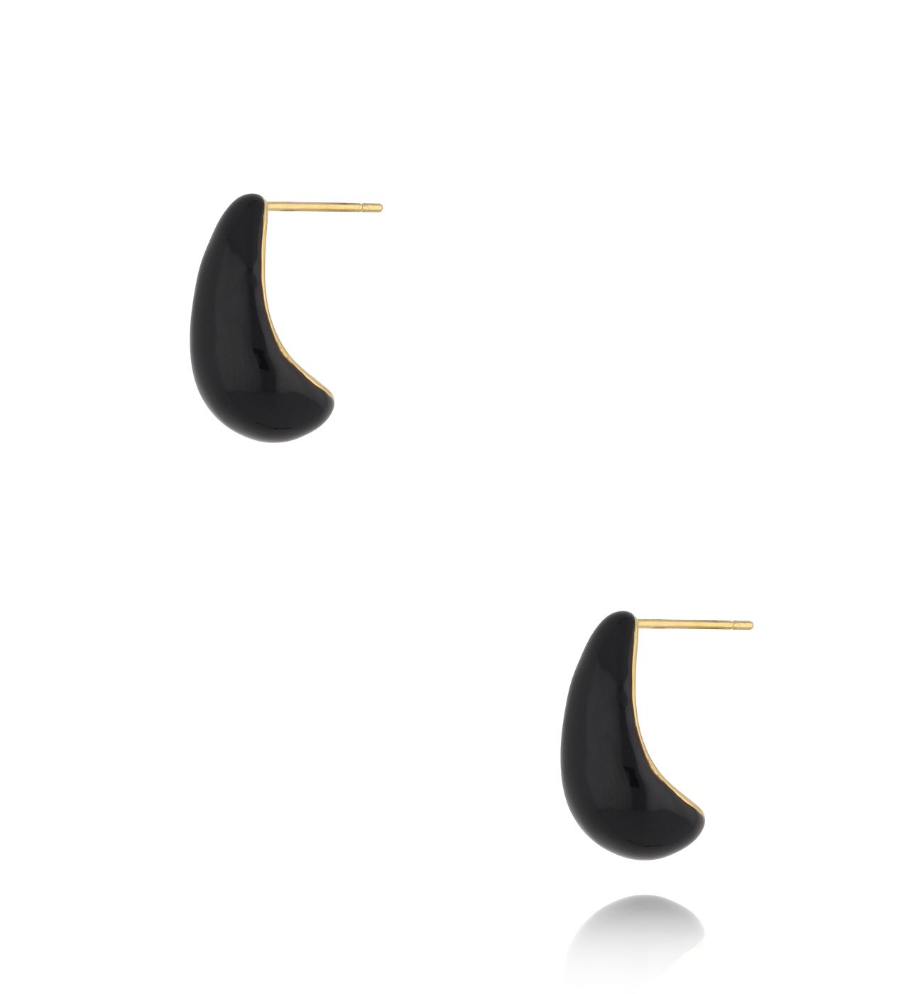 Kolczyki krople emaliowane czarne Enamel Drop KSA1457