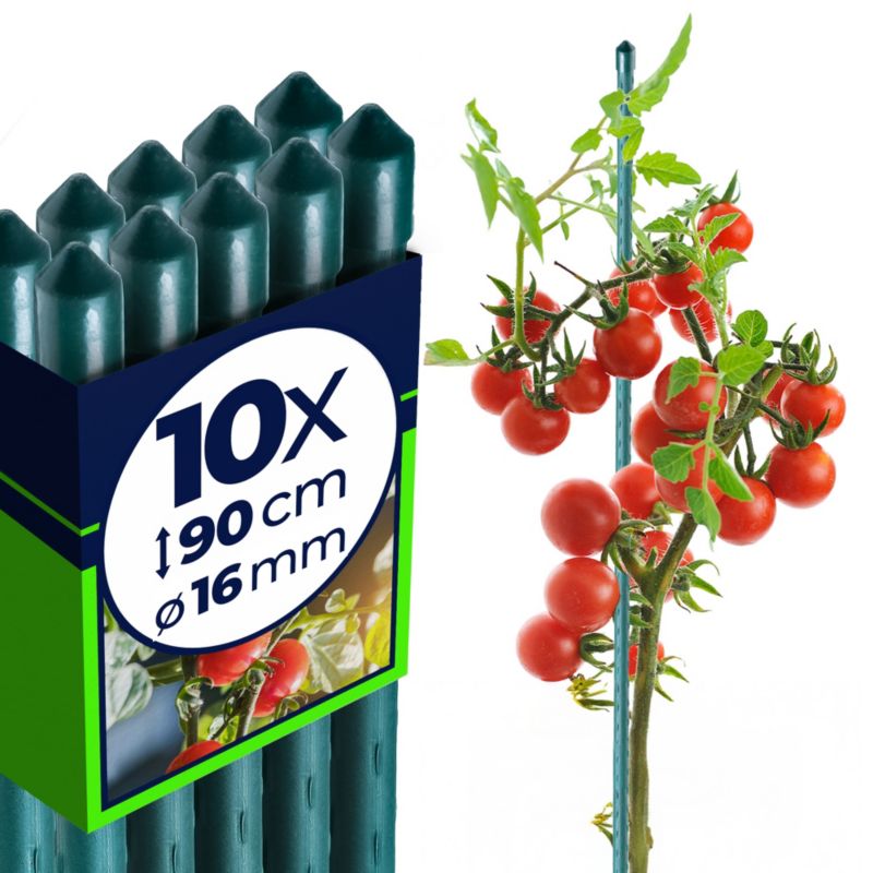 Tyczka Do Roślin KADAX Podpora 90cm x 16mm Tyczki Palik Powlekana Stal 10 szt.