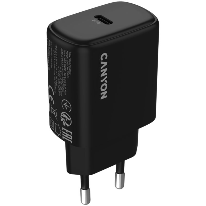 Ładowarka sieciowa Canyon OnCharge 250 25W PD EU czarna, 1 szt.