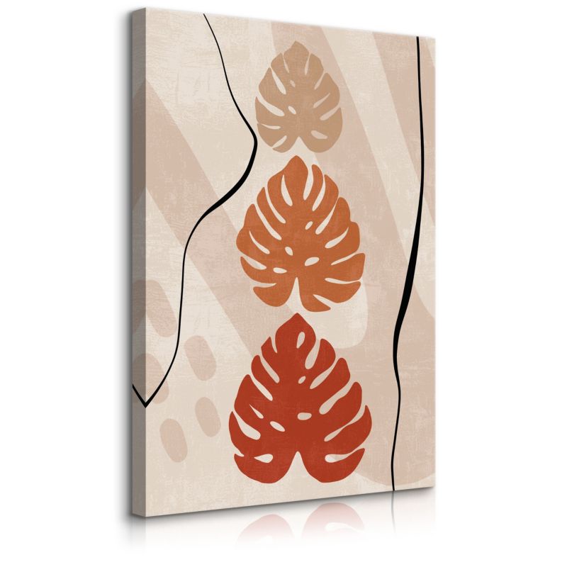 Obraz Muralo Do Sypialni Liście Monstery Styl Boho Natura Abstrakcja 70x100 cm 1 szt.