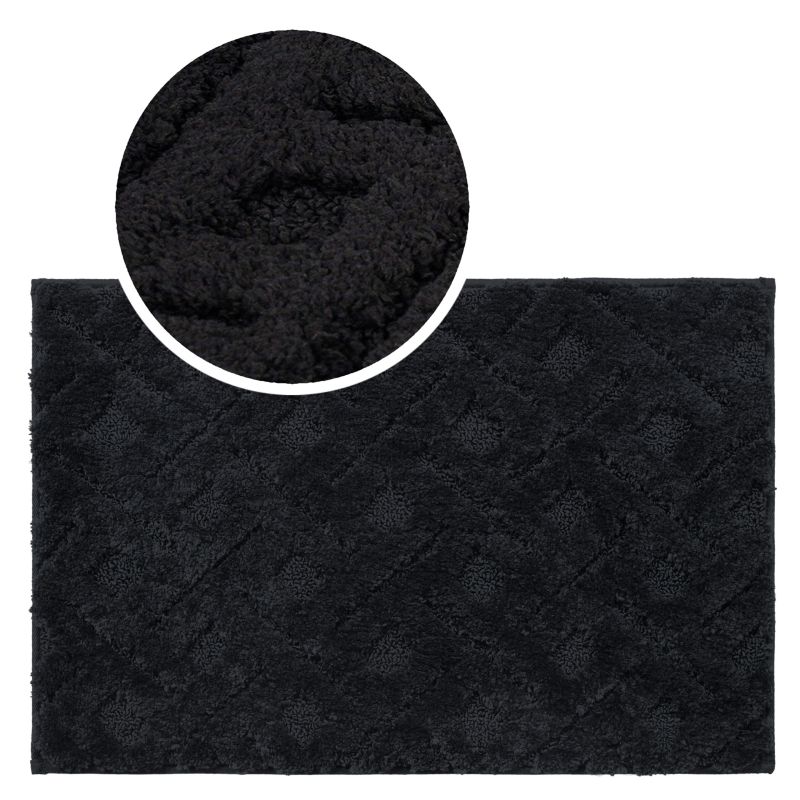 Dywanik łazienkowy Rodeno czarny antypoślizgowy mikrofibra miękki 1 szt