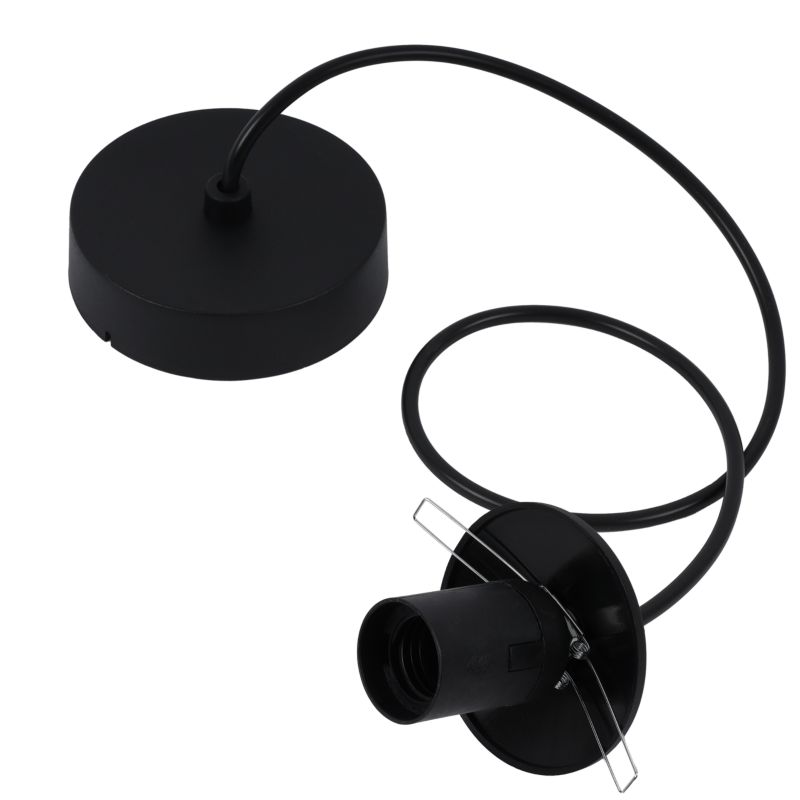 Linka zawiesie do lampy Light Home LH 1x E27 krążek z uchwytem na klosz czarny 1szt.