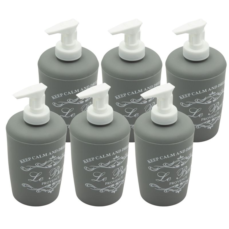 Zestaw PROVENCE - Yoka Home sześciu dozowników do mydła szary - 1 szt.