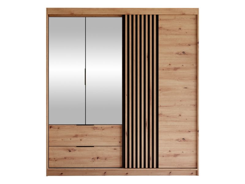 Szafa z lustrem MIRJAN 24 Majorka 203 dąb artisan + czarny 1 szt.