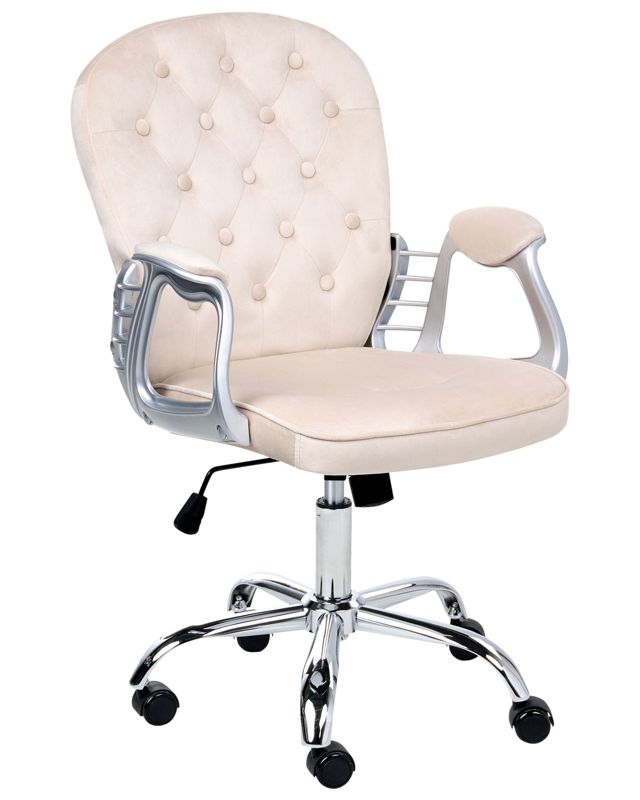 Krzesło biurowe Obrotowy Princess Welur Beżowy 1 szt.