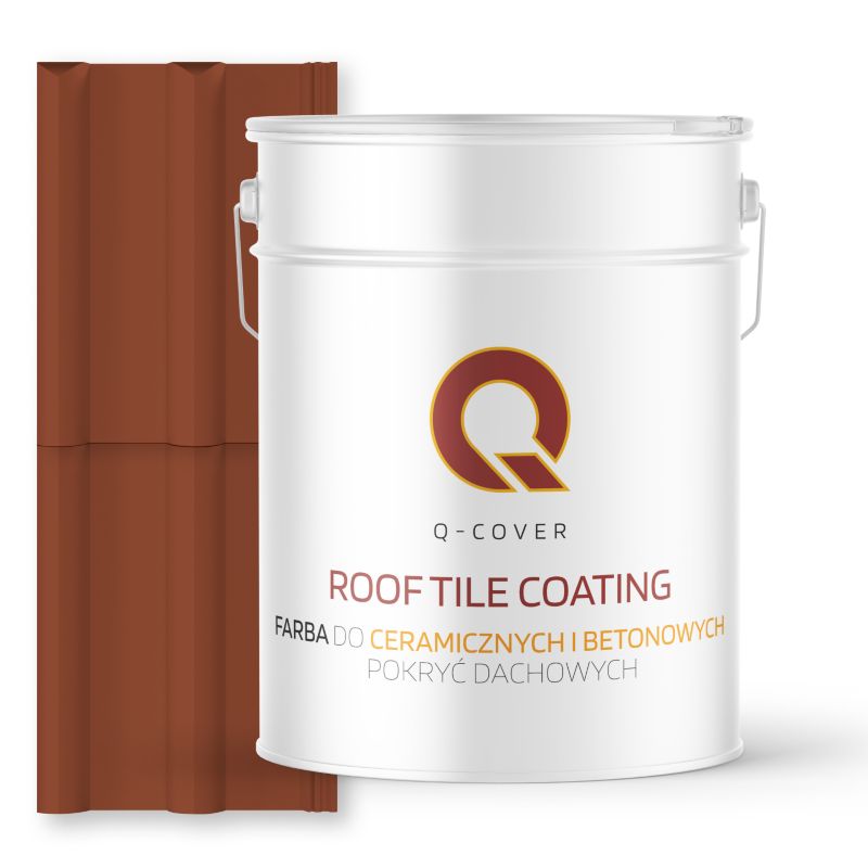 Farba do Dachów Ceramicznych i Betonowych Pokryć Dachowych Q-Cover Ceglasty RAL8004 Półmat 10L