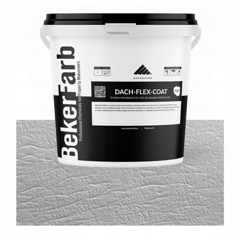 Płynna Membrana Uszczelnienie Hydroizolacja Dachu, Gontu i Papy, Tarasu i Balkonu, Drzwi i Okien Bekerfarb 25kg Szary 1 szt.
