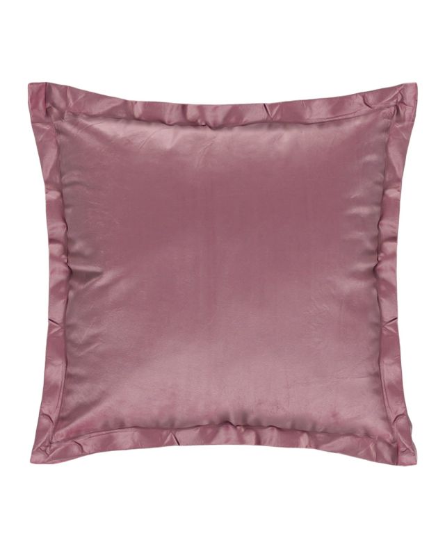 Poduszka dekoracyjna welurowa Puro Rosa Mazovia 45x45cm ozdobne obszycie, różowa, zdejmowana poszewka 1szt.