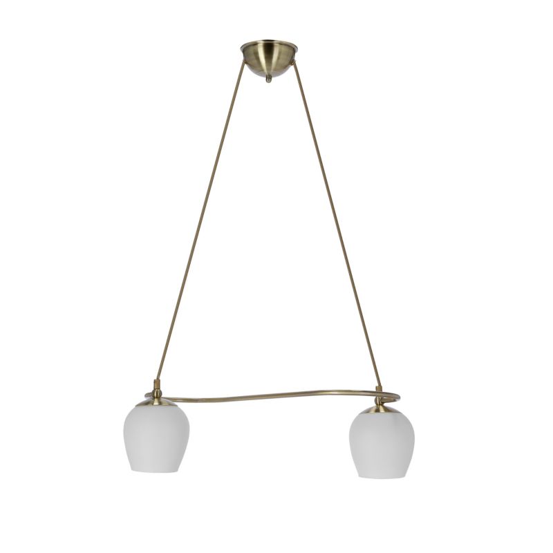 Lampa sufitowa białe klosze Candellux Serano patyna-biała 2xE27x60W IP20 wym:105x54x25cm - 1 szt.