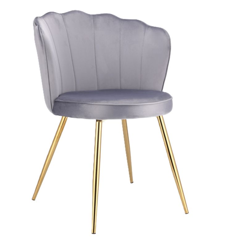 Krzesło welur tapicerowane Jumi Fiore do salonu kuchni hotelu szare 1szt