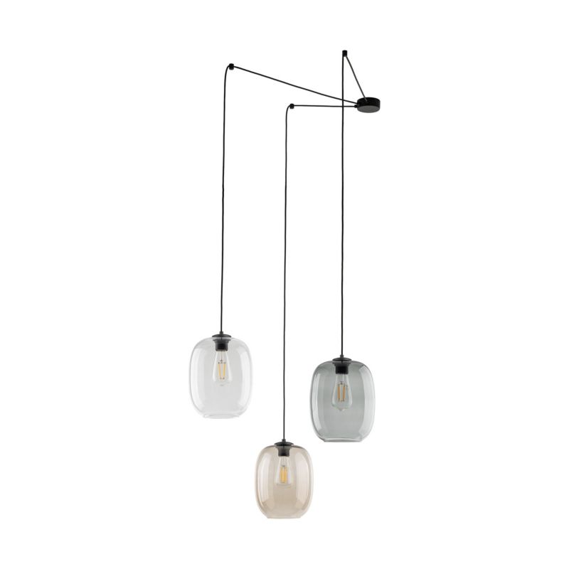 Lampa TK-Lighting Elio Mix kolorów szklanych kloszy Wisząca 3x E27 - 1 szt.