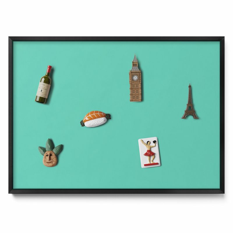 Tablica na notatki Tulup 70x50 cm Kolor miętowy w czarnej ramie 1 szt.