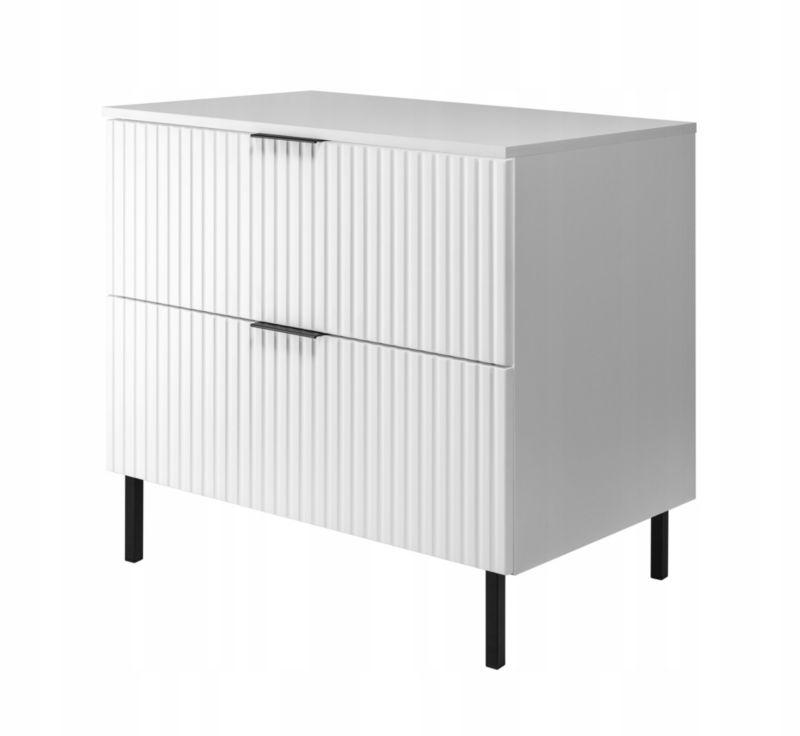 Szafka łazienkowa Furnidea 80 cm biała ryflowana z blatem FLOW 1 szt.