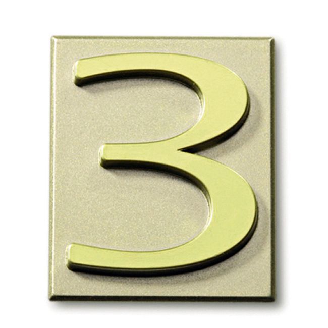 Cyfra 3 samoprzylepna z PCV 4 x 4,7 cm oliwkowa