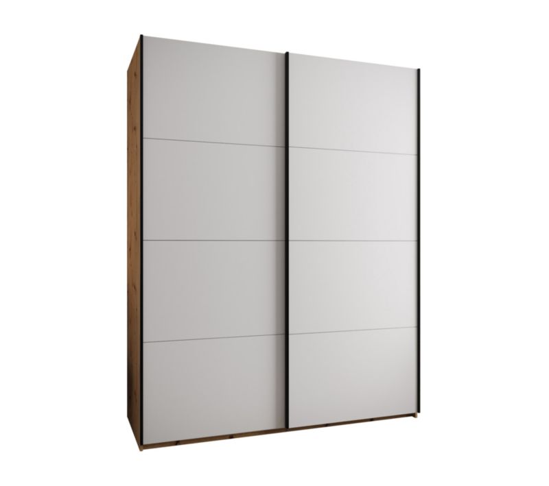 Szafa przesuwna Abiks LUX wysoka szer.200cm artisan/biały/czarny 1szt.