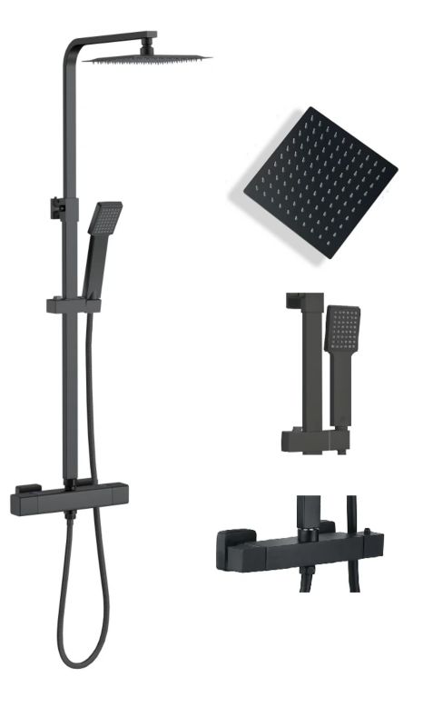 Zestaw prysznicowy CALDO TLYT20BL termostatyczny z zestawem prysznicowym, czarny 1szt.
