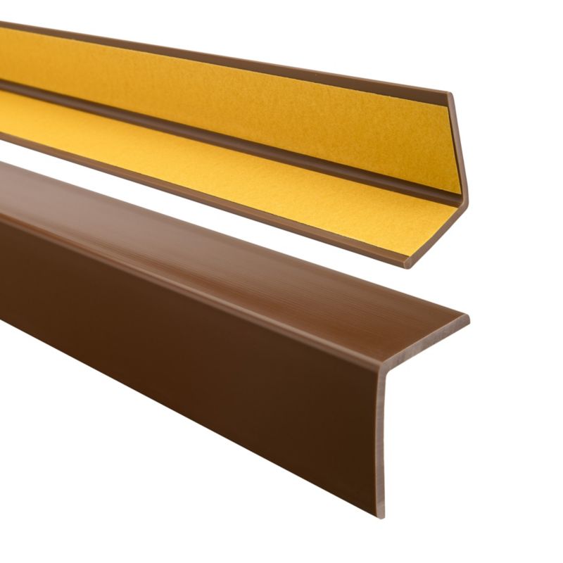 Kątownik miękki PCV 40x40mm QUEST, kątownik samoprzylepny ochronny, brąz, 130 cm