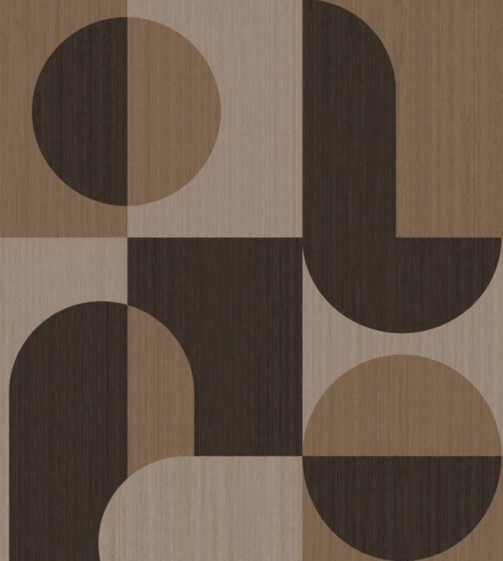fototapeta Origin Wallcoverings koła w stylu Bauhaus ciemny beżIbrązowym 250 x 279 cm - 1 rol.