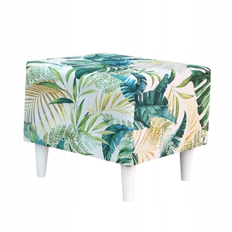 Pufa do salonu podnóżek Family Meble Ari Print liście 1szt
