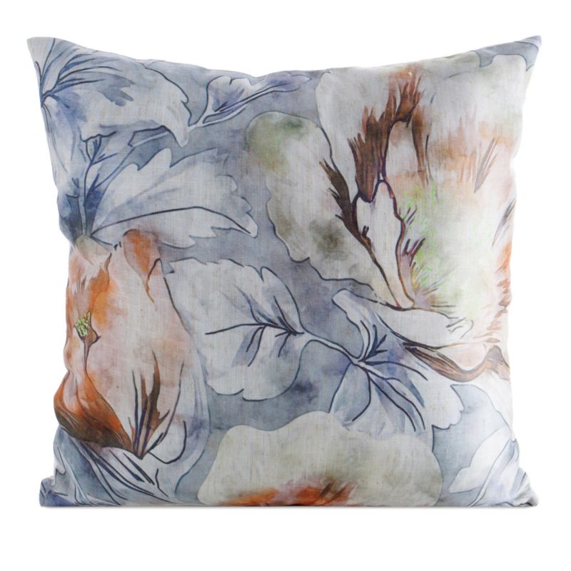 Poduszka Len 45 x 45 cm ecru-pomarańczowa