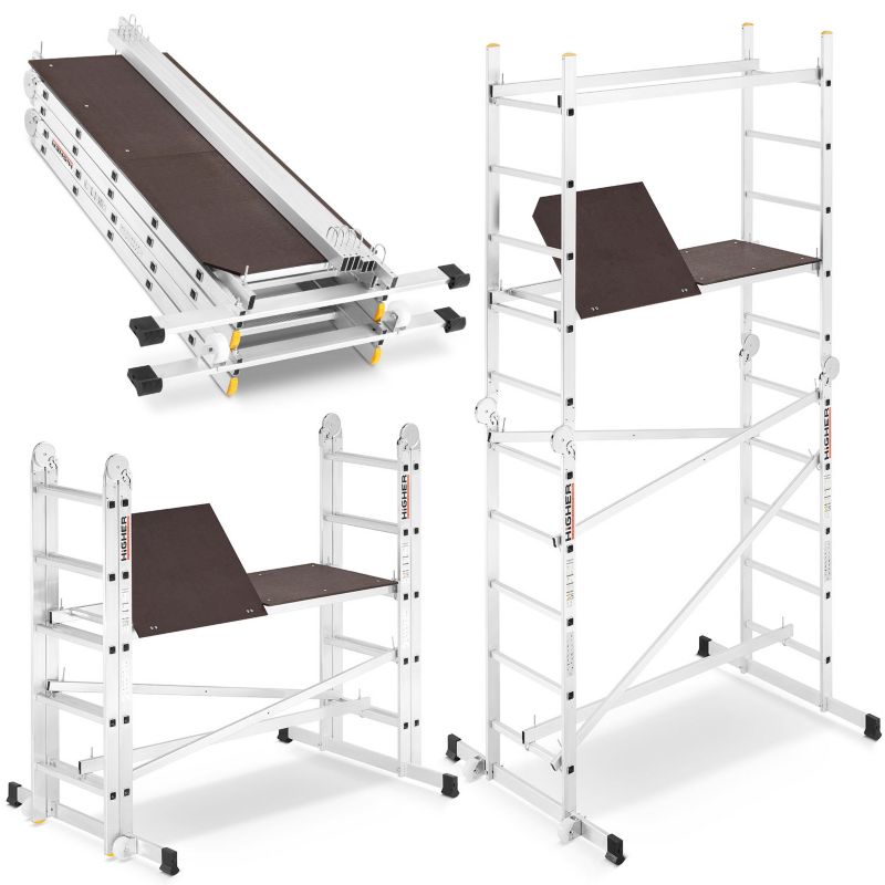 Rusztowanie aluminiowe drabinowe składane przegubowe jezdne HIGHER DR 2x5 4m 150kg 1 szt.