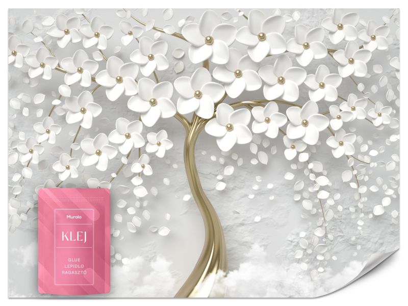 Fototapeta Muralo Abstrakcyjne Kwiaty Na Drzewie Nowoczesna Ozdoba Sypialni 350x256 cm 1szt.