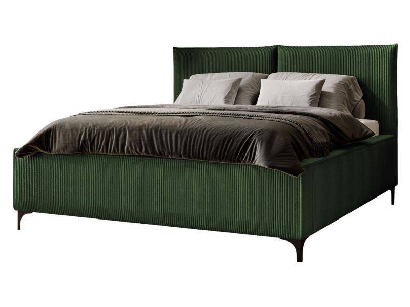 Łóżko tapicerowane MIRJAN 24 Leon Sztruks 200x200 ciemnozielony 1 szt.