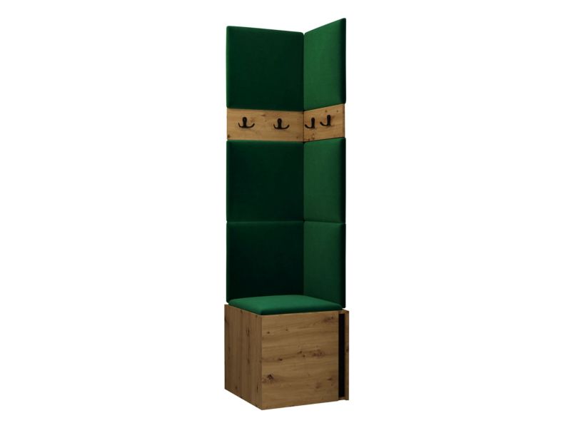 Garderoba MIRJAN 24 Orion XXI dąb artisan/czarny + butelkowa zieleń 1 kpl.