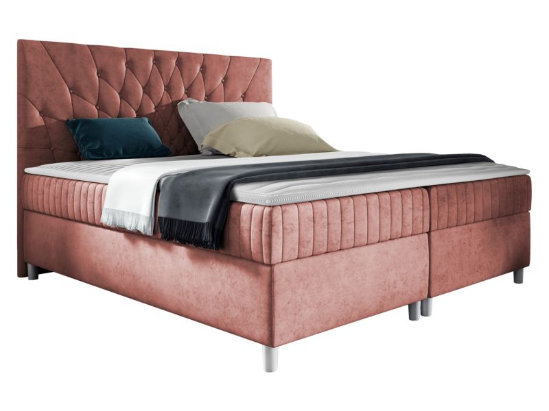 Łóżko kontynentalne MIRJAN 24 Prowansja 160x200 brudny róż 1 szt.