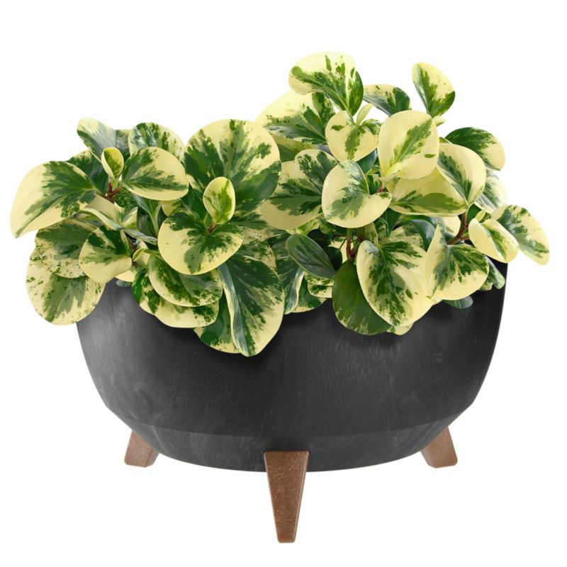 Doniczka KADAX Donica Na Kwiaty 40cm Osłonka + Wkład Nóżki Korek Kwietnik Czarny 1 szt.