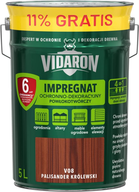 Impregnat do drewna Vidaron palisander królewski 4,5 l + 11%