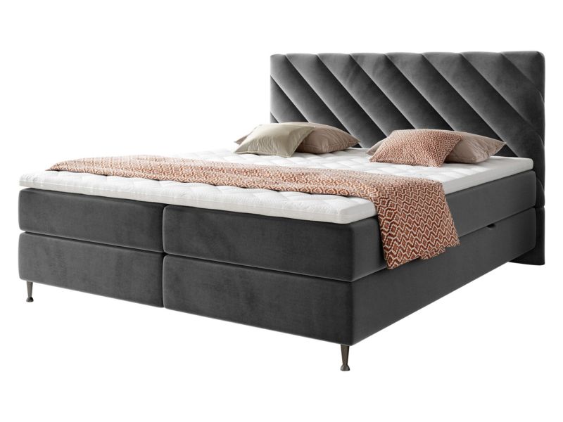 Łóżko kontynentalne MIRJAN 24 Enzo 160x200 stalowy szary 1 szt.