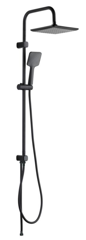 Kolumna prysznicowa Mode z kwadratową deszczownicą czarna