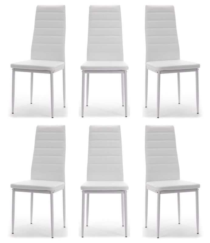 Krzesło tapicerowane New Home FADO białe ekoskóra zestaw 6 szt.
