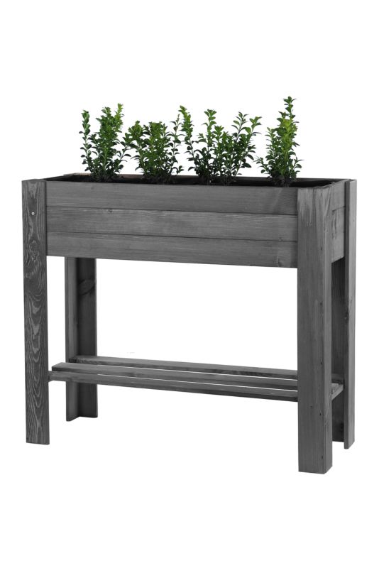 Ziołownik na nogach MODO24 drewniany 80 x 34 cm szary 1 szt.