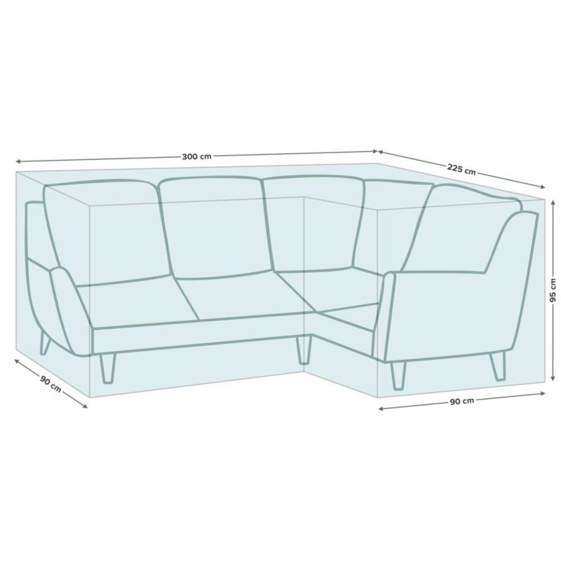 Pokrowiec na Narożnik Ogrodowy 300/225x90x95 cm Wodoodporny Szaroniebieski 1 szt.