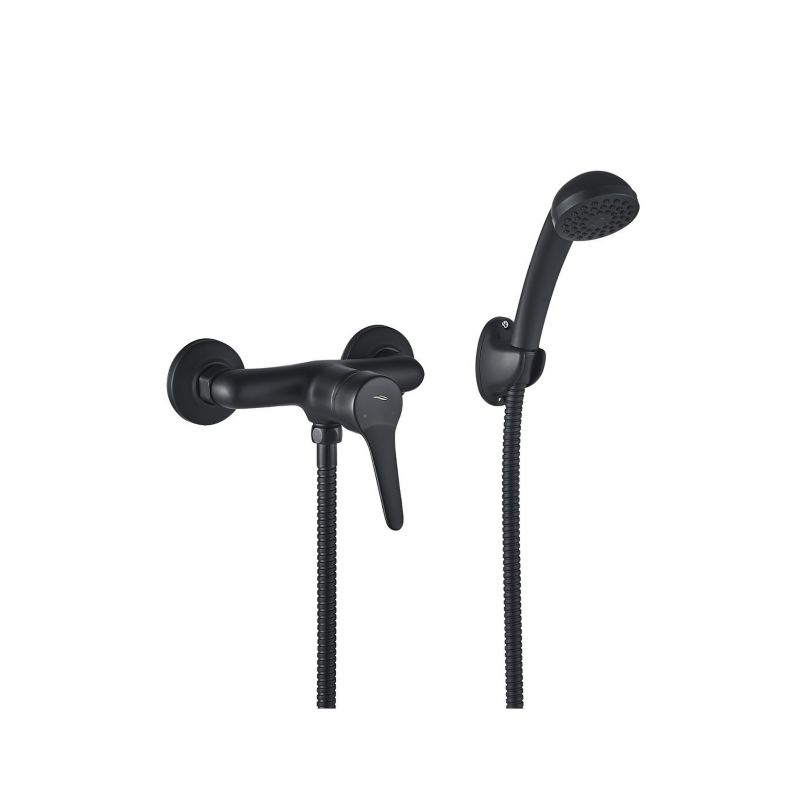 Bateria natryskowa ścienna Kuchinox z zestawem czarna Fene jednouchwytowa głowica 35 mm 1 szt.