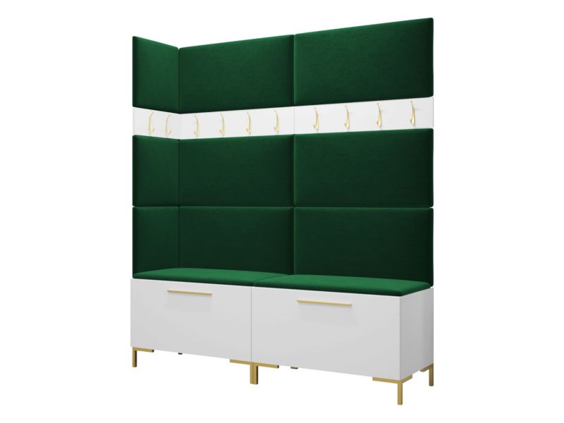 Garderoba MIRJAN 24 Zilion V biały + zielony 1 kpl.