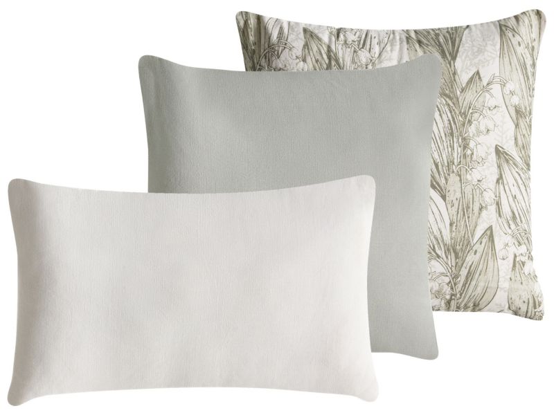 Zestaw 2 poduszek dekoracyjnych Xylopia Bawełna 30 x 50 cm 45 x 45 cm Zielony Wzór kwiatowy 1 par.