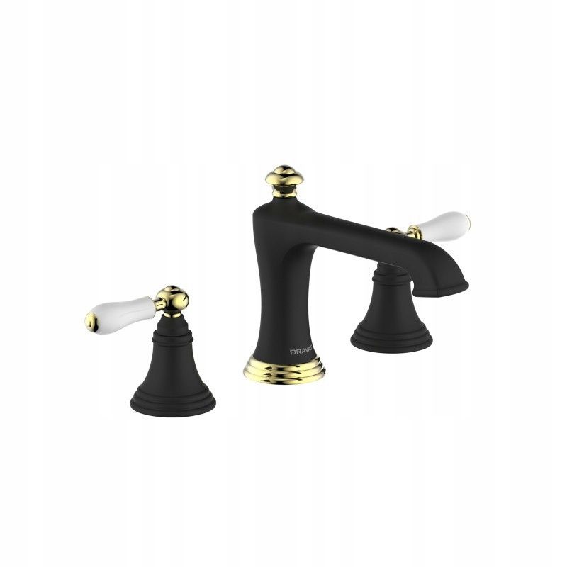 Bateria umywalkowa Bravat stojąca 2-uchwytowa ZOLLERN czarno - złota 1 szt.