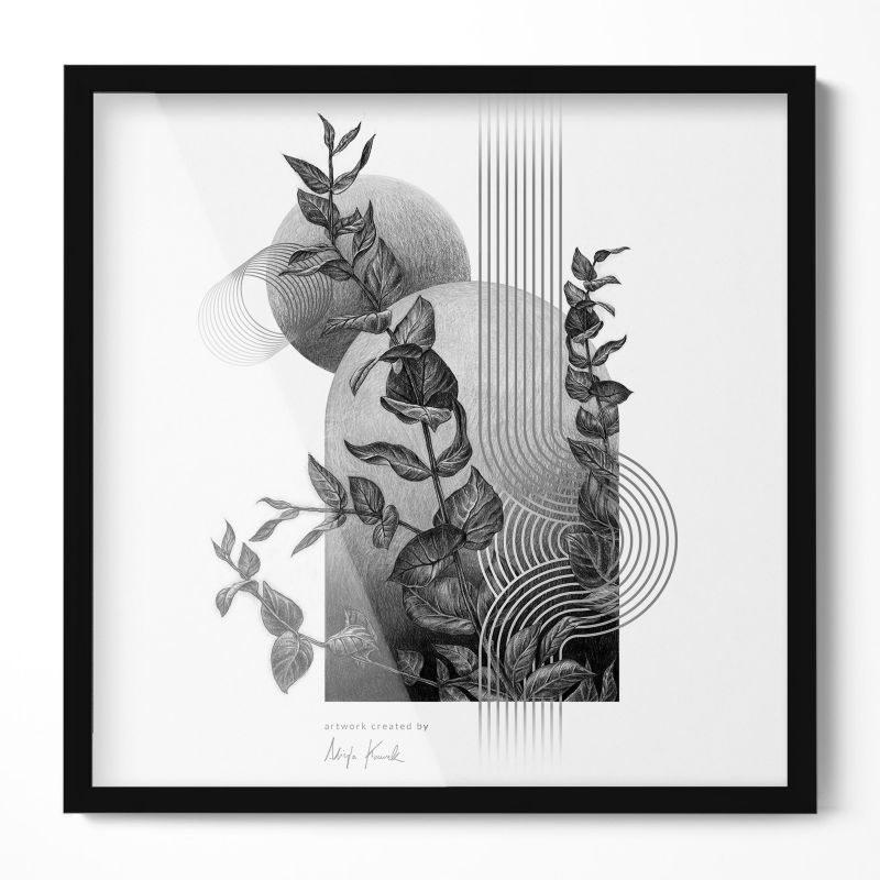 Elegancka Ramka Do Salonu I Sypialni Wallfluent 50x50 cm Czarna 1 szt.