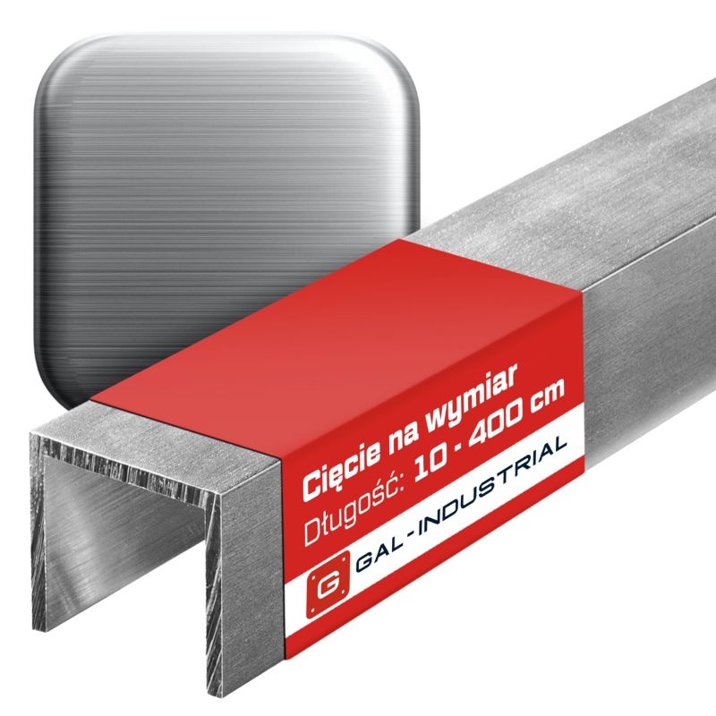 Ceownik aluminiowy SZCZOTKOWANY GAL-INDUSTRIAL 20x40x20x2mm 260 cm PROFIL U Na wymiar 1 szt.