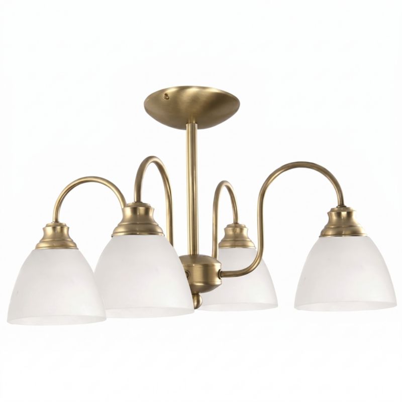 Lampa sufitowa EDYLIT żyrandol 4xE27 białe klosze złota klasyczna elegancka POSEJDON 7-611 1 szt.