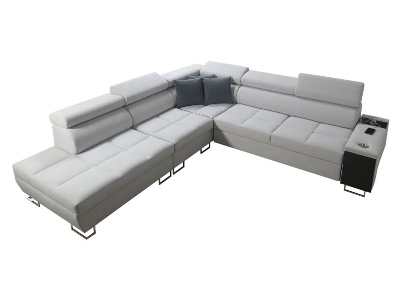 Narożnik z barkiem MIRJAN 24 Morena IX lewy platynowy + ciemny szary 1 szt.