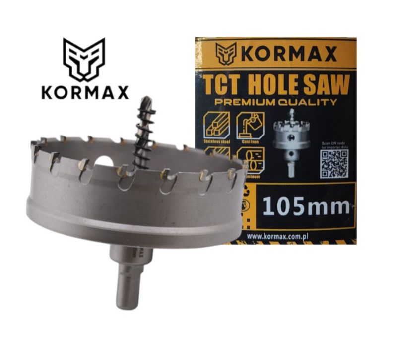 Otwornica do metalu Kormax 105mm x 25mm wiertło koronowe z węglikiem TCT krótkie (TCTJK105) - 1 szt.