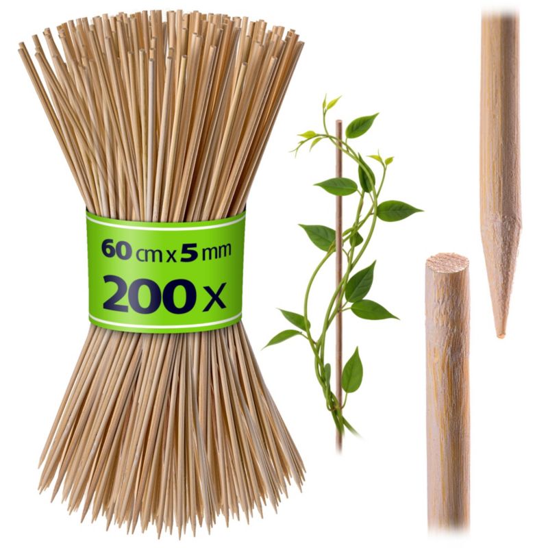 Paliki bambusowe KADAX do roślin 60 cm x 5 mm naturalne 200 szt.