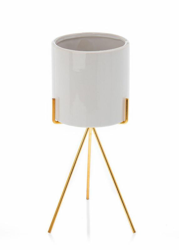 Doniczka Emma White HowHomely biała ceramiczna h28 cm 1 szt.