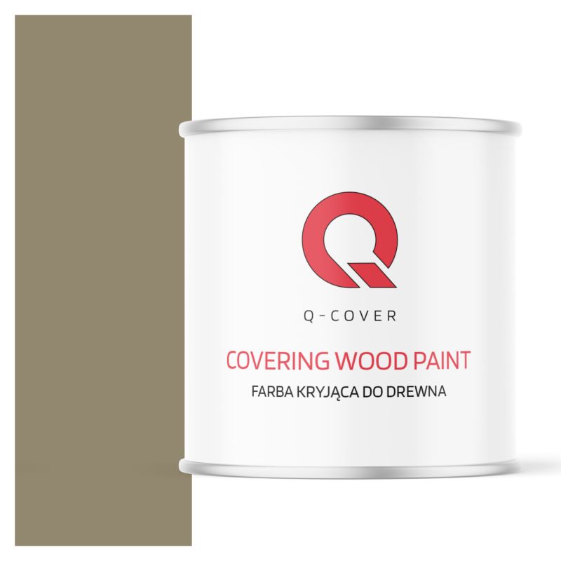 Farba Kryjąca do Drewna Q-Cover Szaro-Żółty RAL7034 Wysoki Połysk 2.5L
